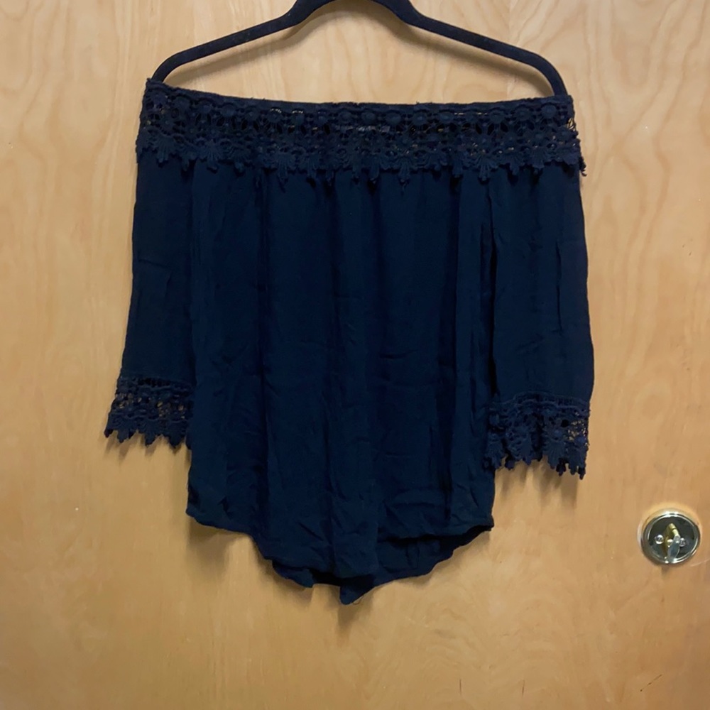 Size S. Off the shoulder lace shirt